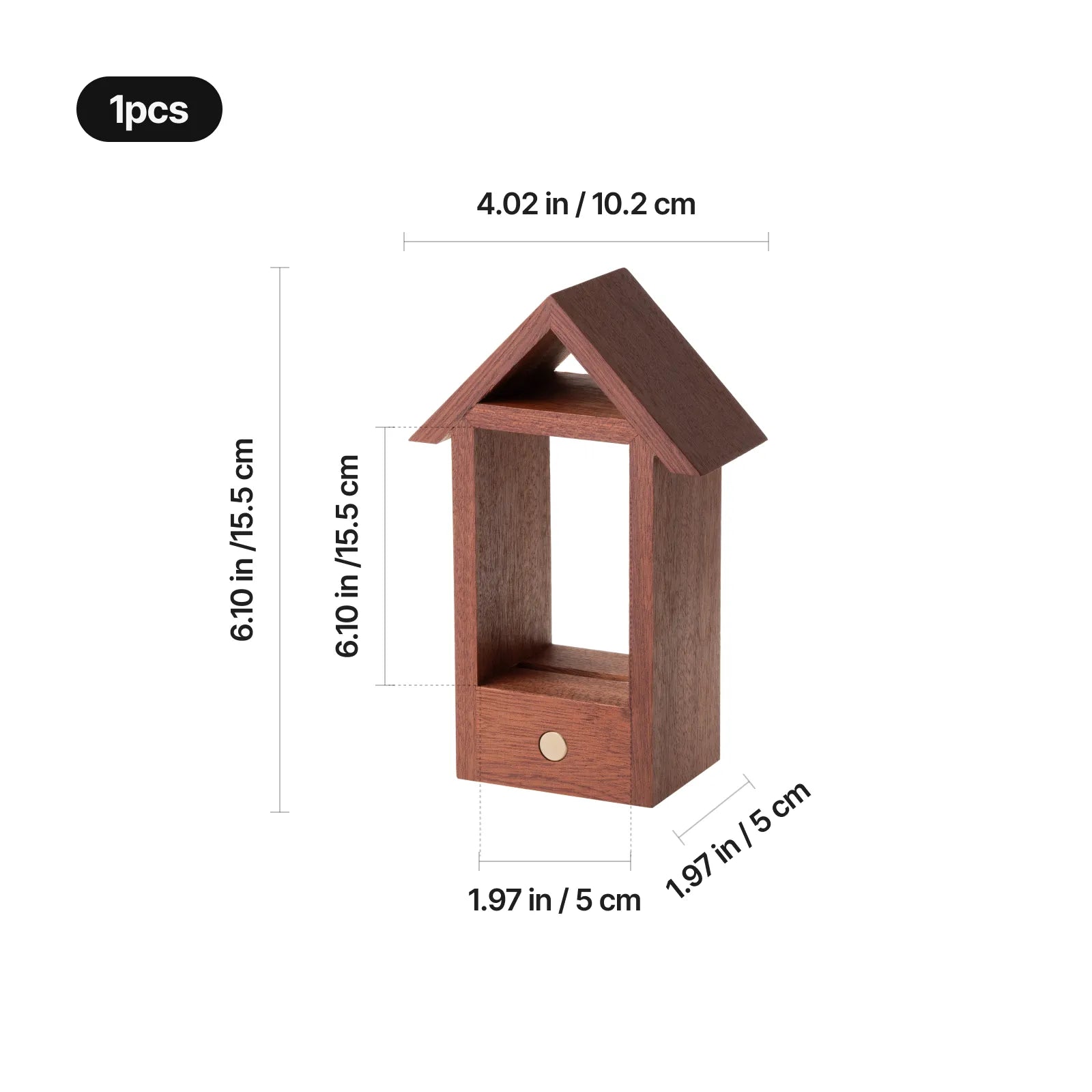 House shaped sapele wood led light base for k9 rectangle crystal 04