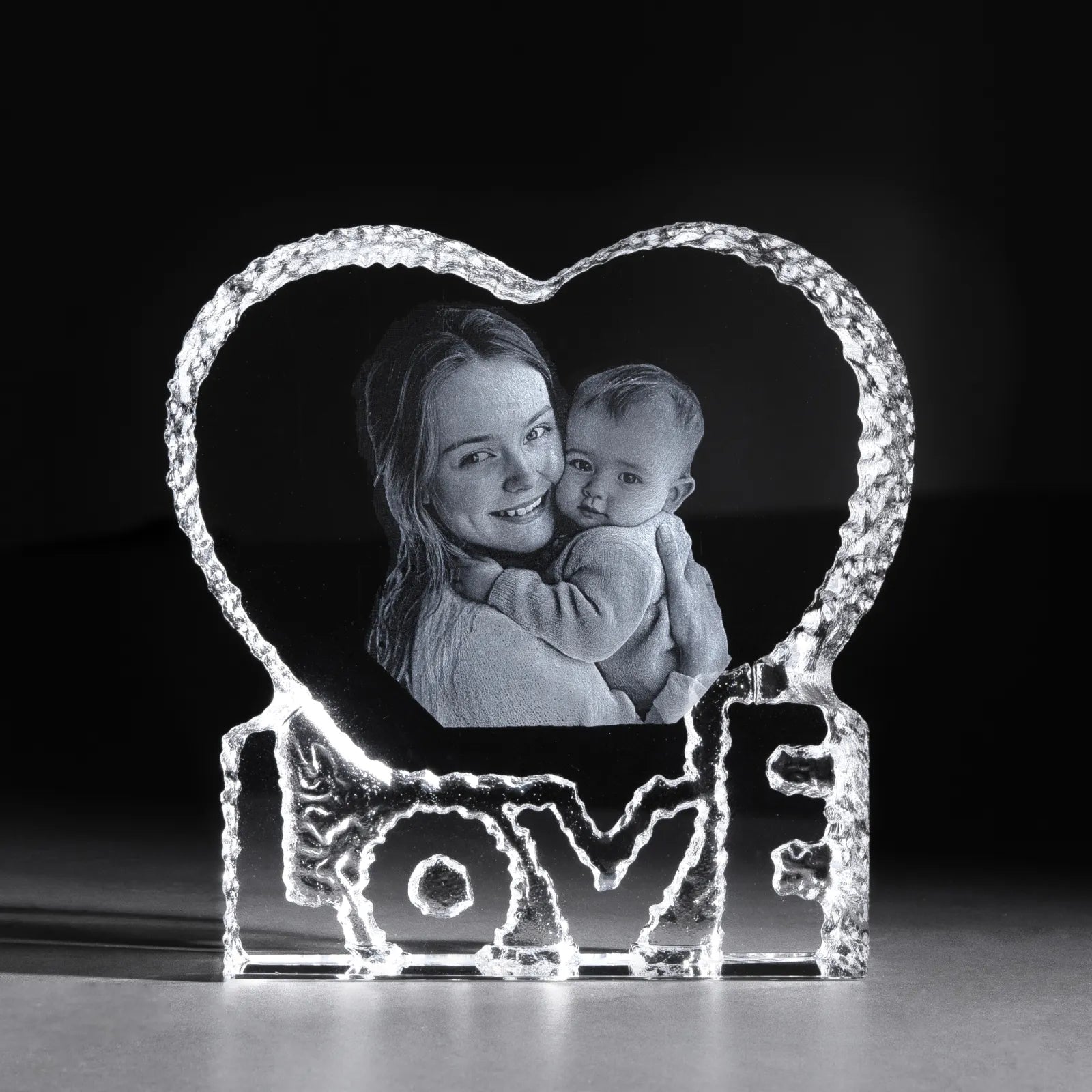 Ice edge heart shaped 3love k9 crystal 0