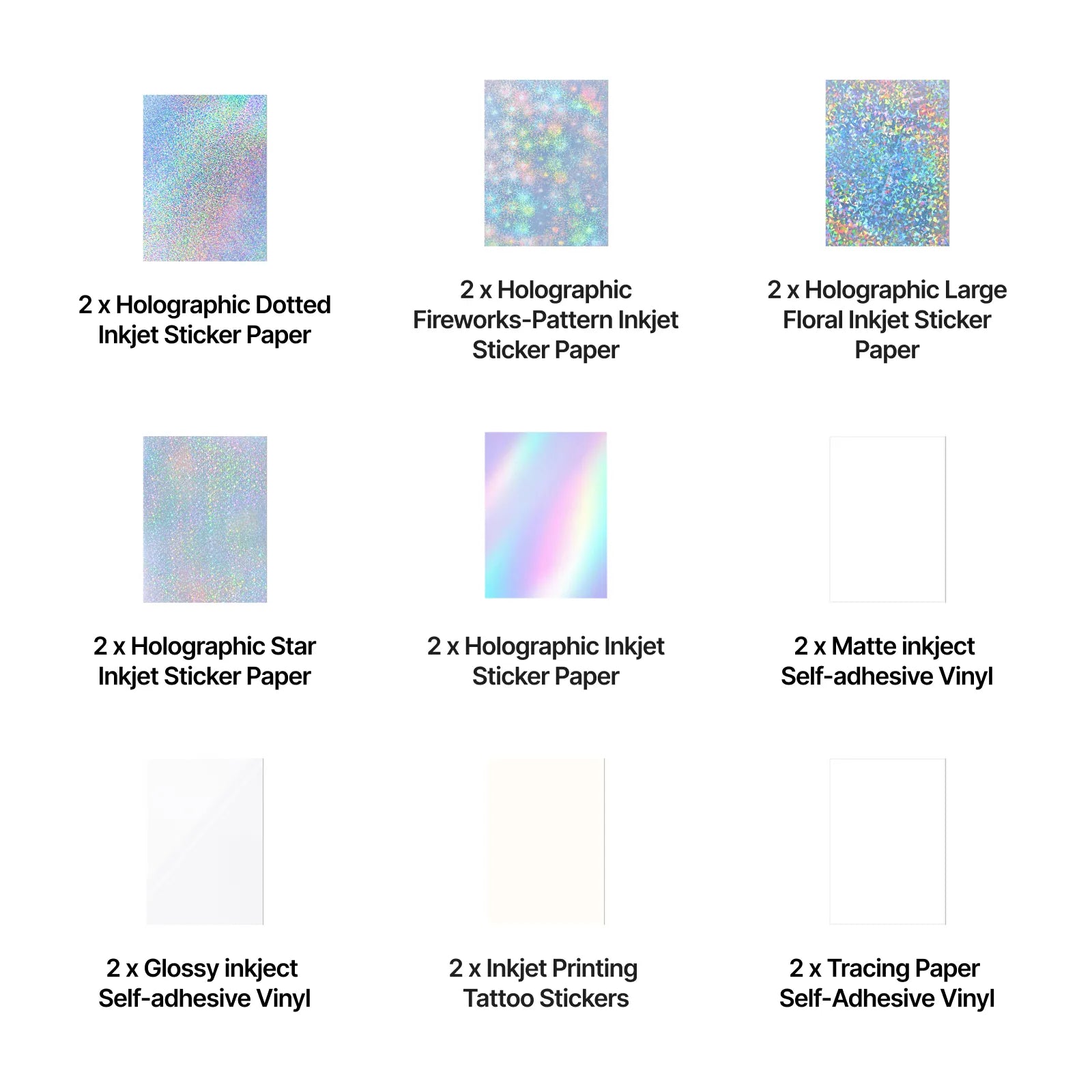 Inkjet sticker paper trial set 18pcs 09