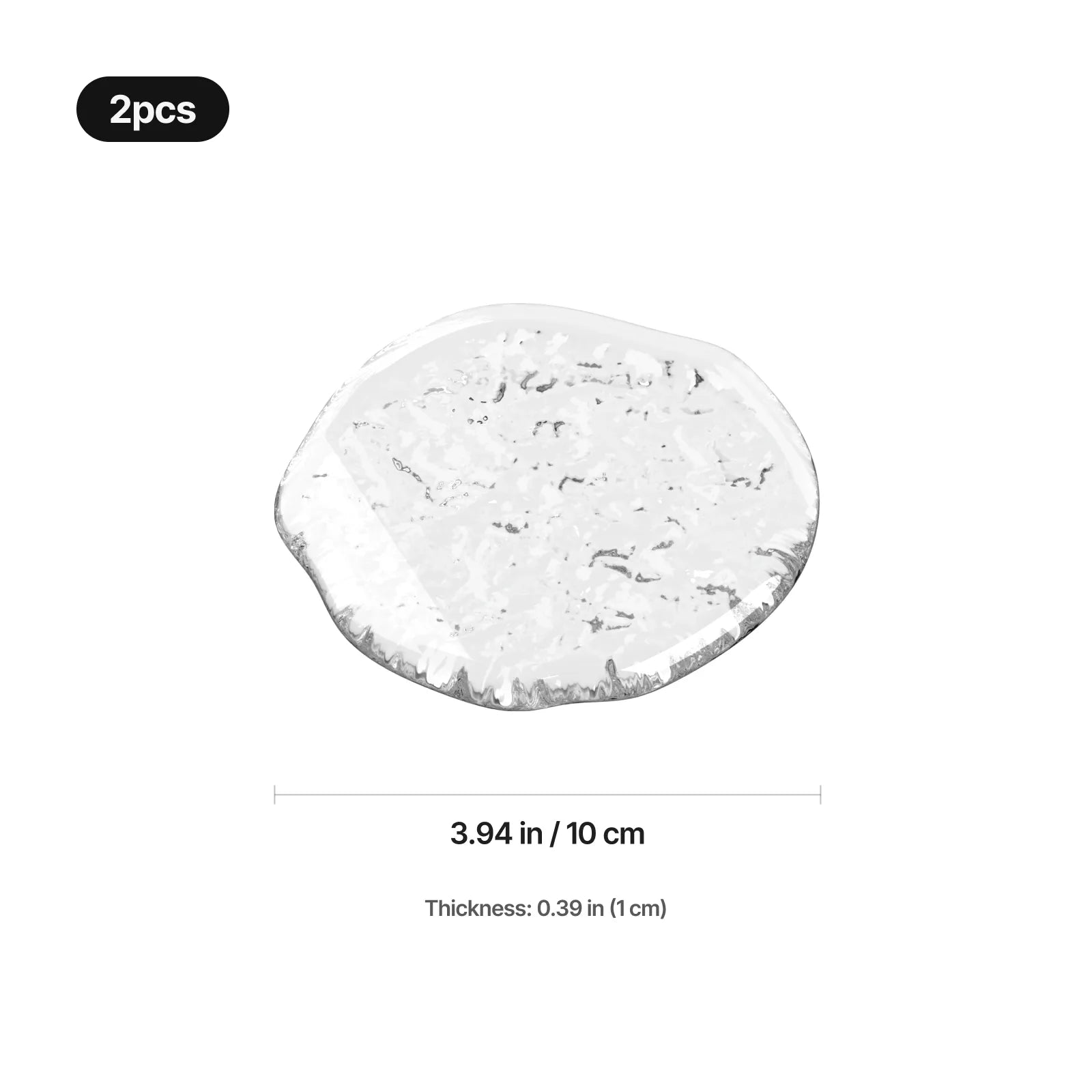 Irregular round glass coaster 02