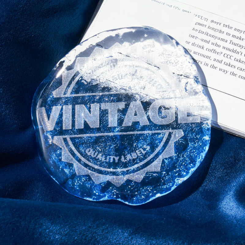 Irregular Round Glass Coaster (2pcs)