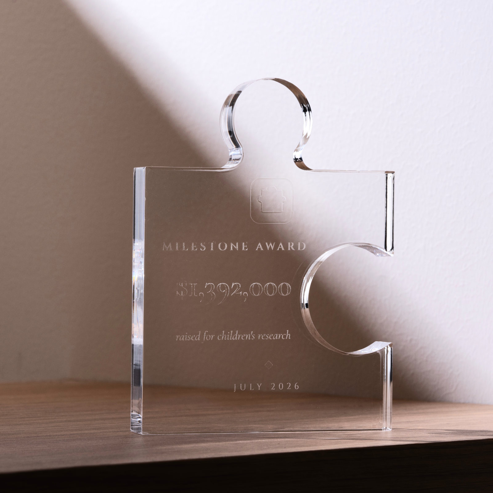 Jigsaw shaped acrylic trophy 2pcs 03