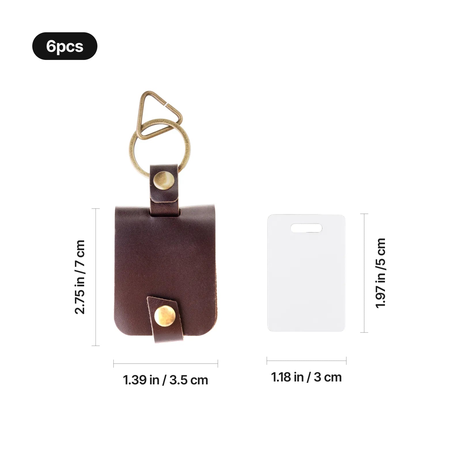 Leather keychain with sublimation aluminum sheet 2pcs 02