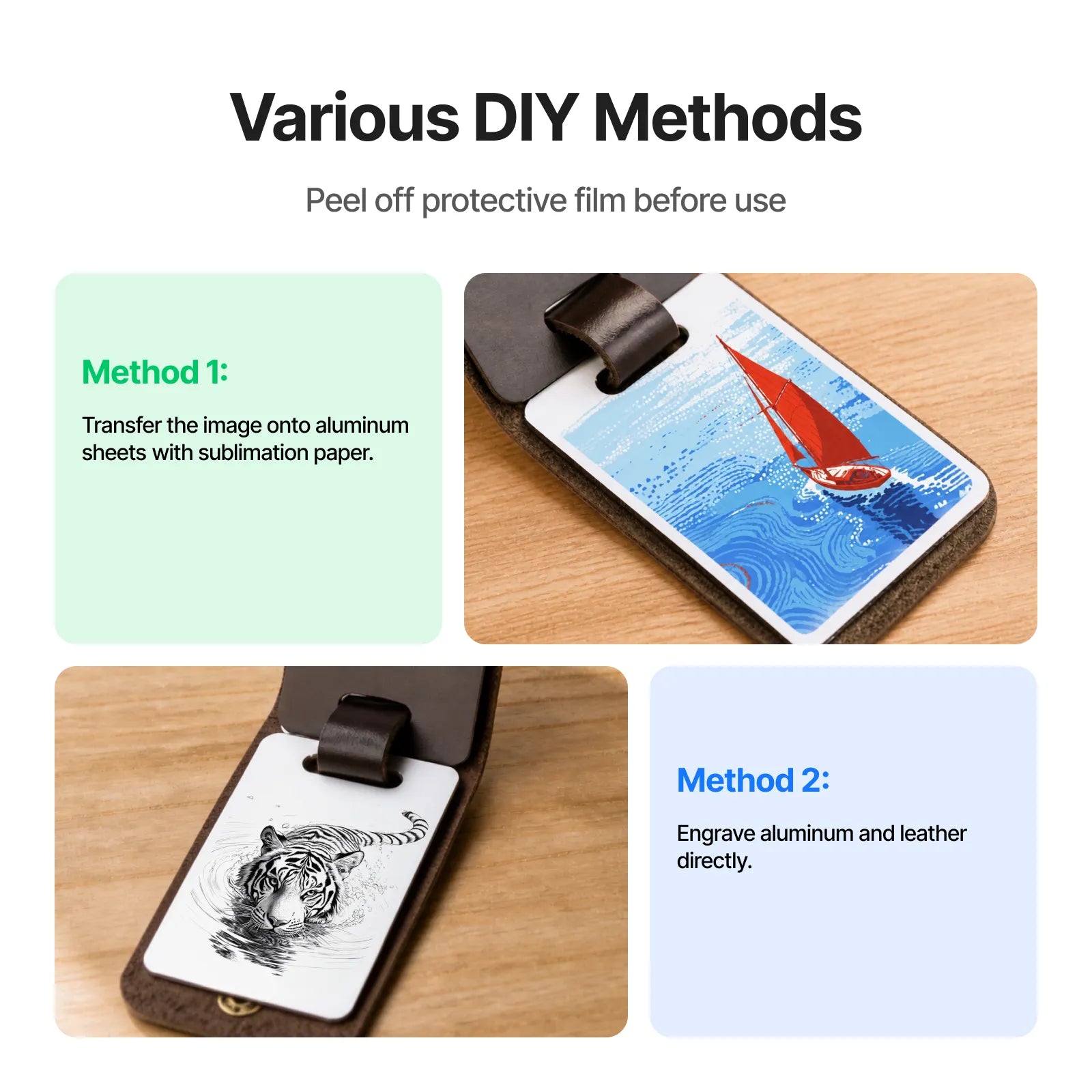 Leather keychain with sublimation aluminum sheet 2pcs 05