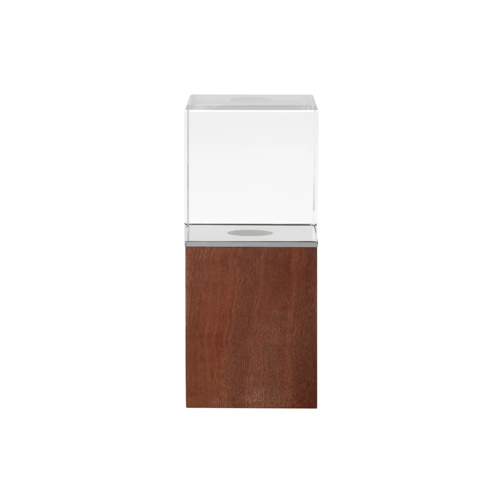 Led columnar k9 crystal and black walnut trophy for inner engraving 01