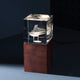 LED Columnar K9 Crystal and Black Walnut Trophy for Inner Engraving