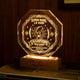LED Octagonal Ultra-Clear Crystal Trophy with Black Walnut Base