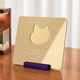 Matte Gold Metal Award Plaque with Cat Mirror Center and Purple Base (1pcs)