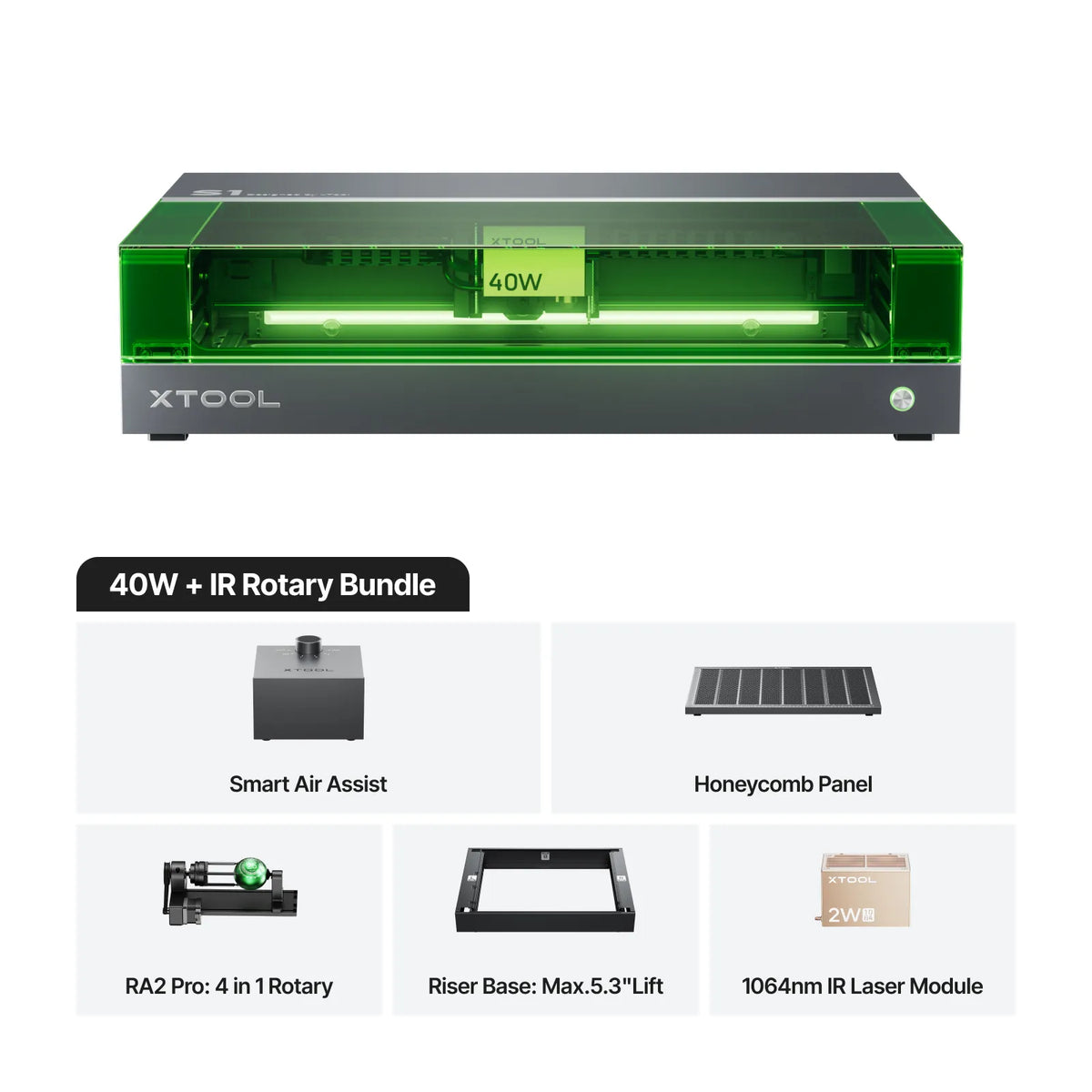 xTool S1 + 1064nm IR Laser Kit - Enclosed Diode Laser Cutter | xTool
