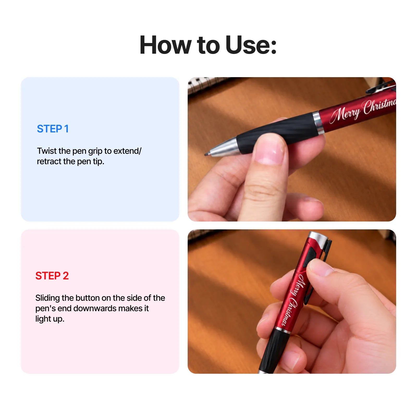 Mk shangjiatu  qitaleichanpin us pc ballpoint pens with led lights black red green blue silver 04 5254 7120