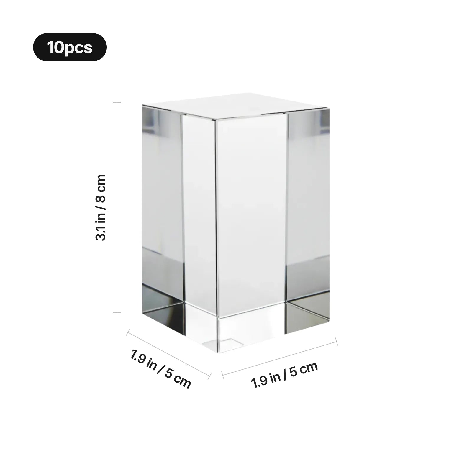 Mk shangjiatu  qitaleichanpin us pc k9 rectangle crystal 50 50 80mm 10pcs 02 5159 1281