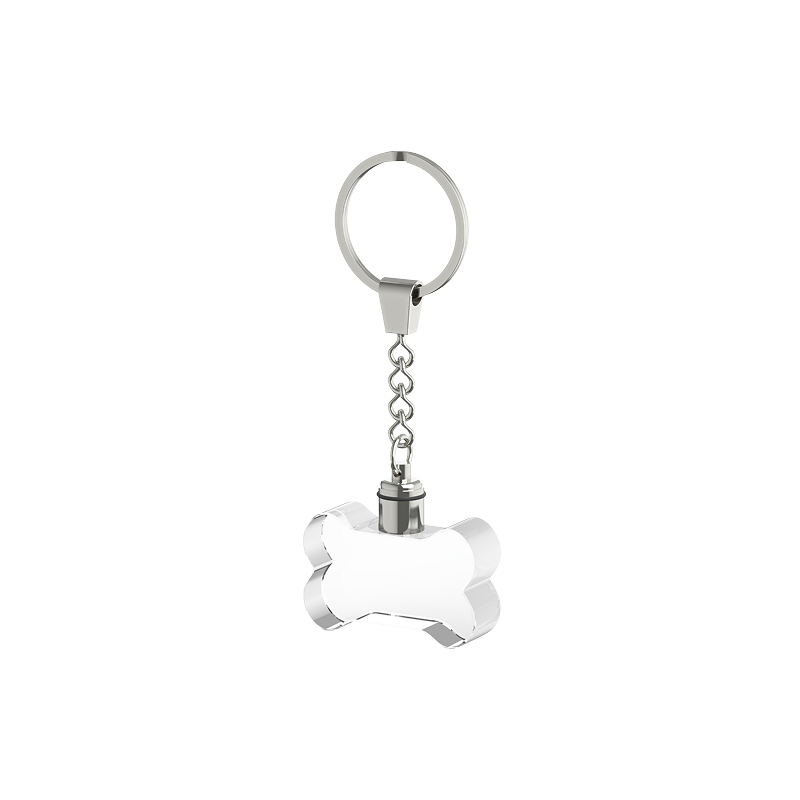 Multicolored led bone shaped k5 crystal keychain 5pcs 02