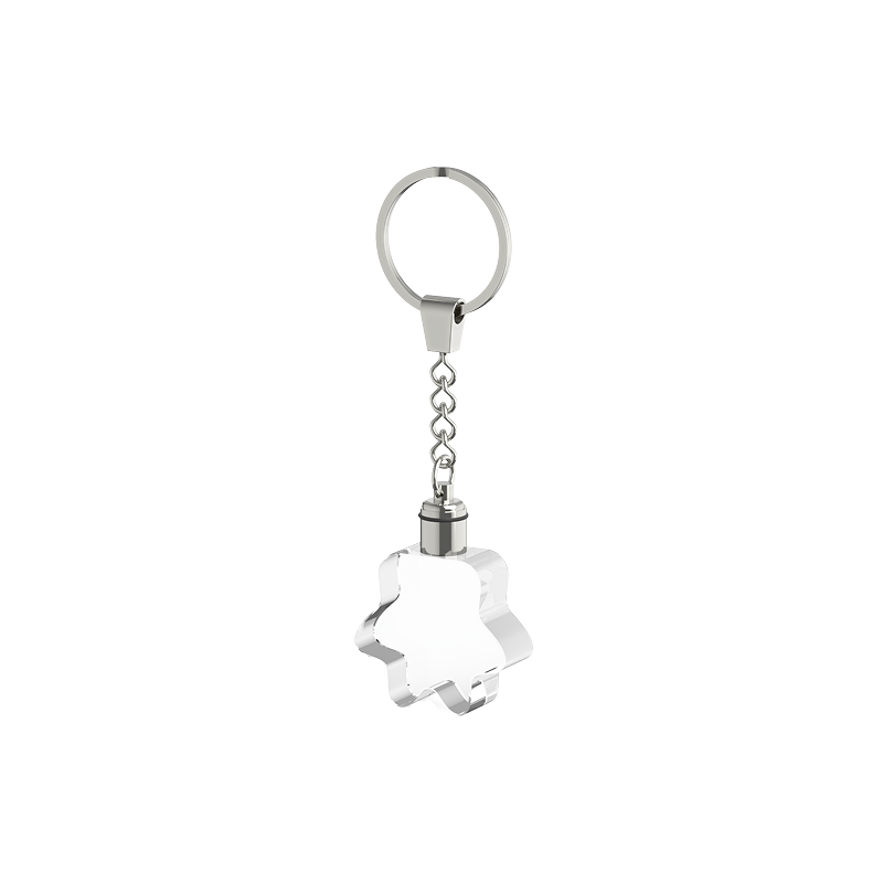 Multicolored led paw shaped k5 crystal keychain 5pcs 02