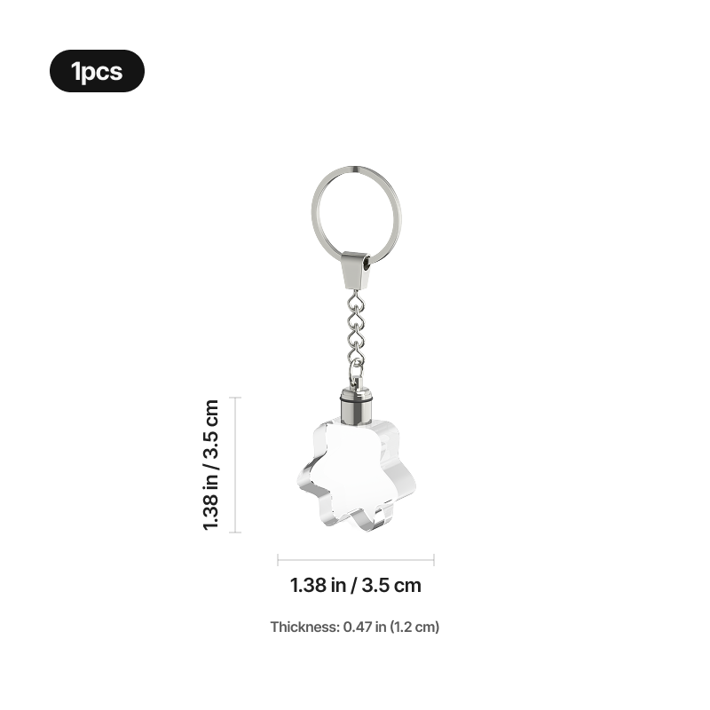 Multicolored led paw shaped k5 crystal keychain 5pcs 04