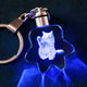 Multicolored LED Paw-Shaped K5 Crystal Keychain (5pcs)