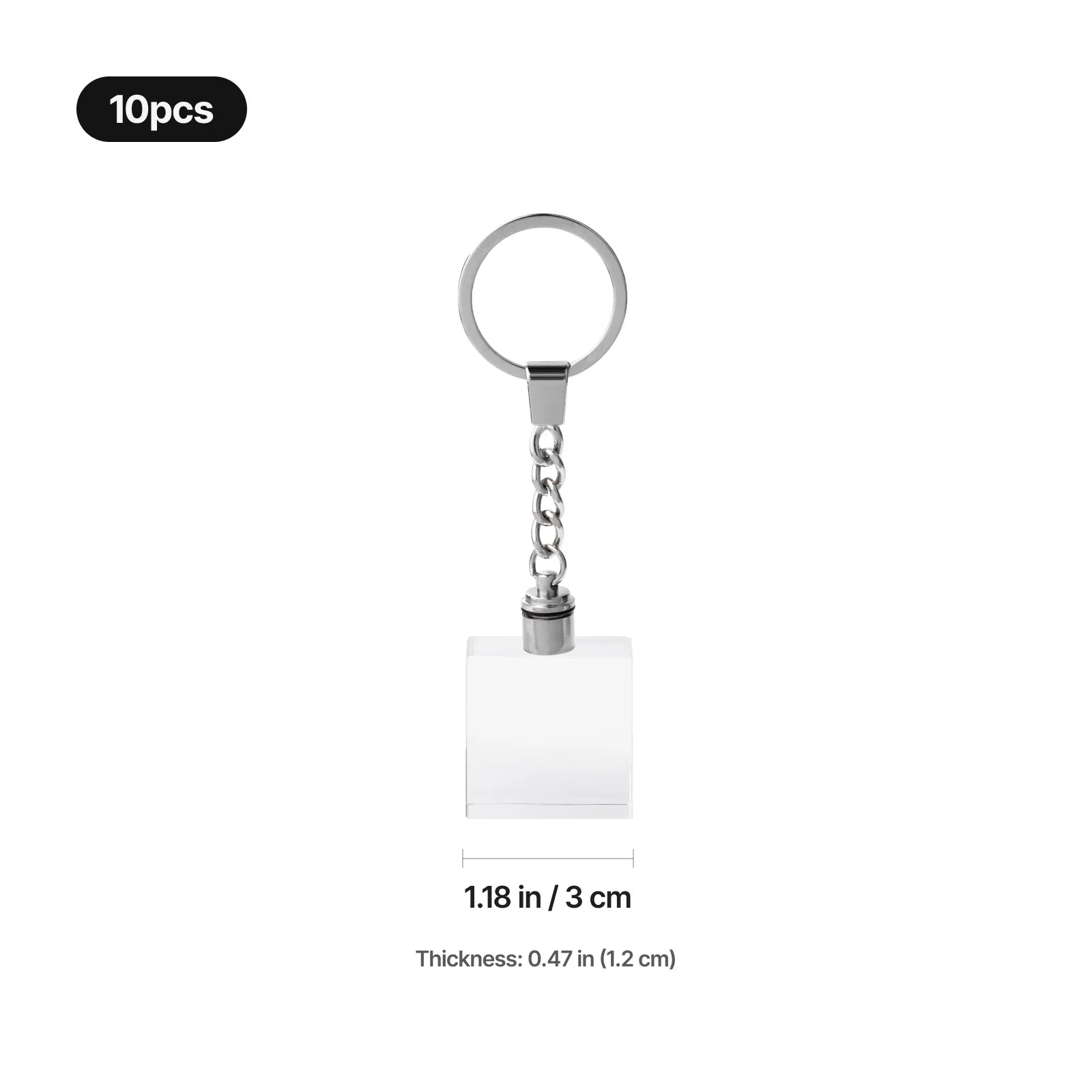 Multicolored led square k5 crystal keychain 10pcs 02