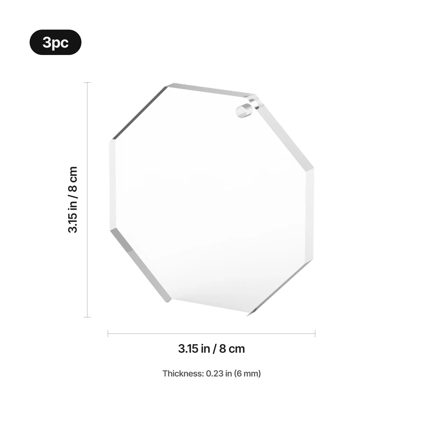 Octagon k5 crystal ornament 3pcs 02