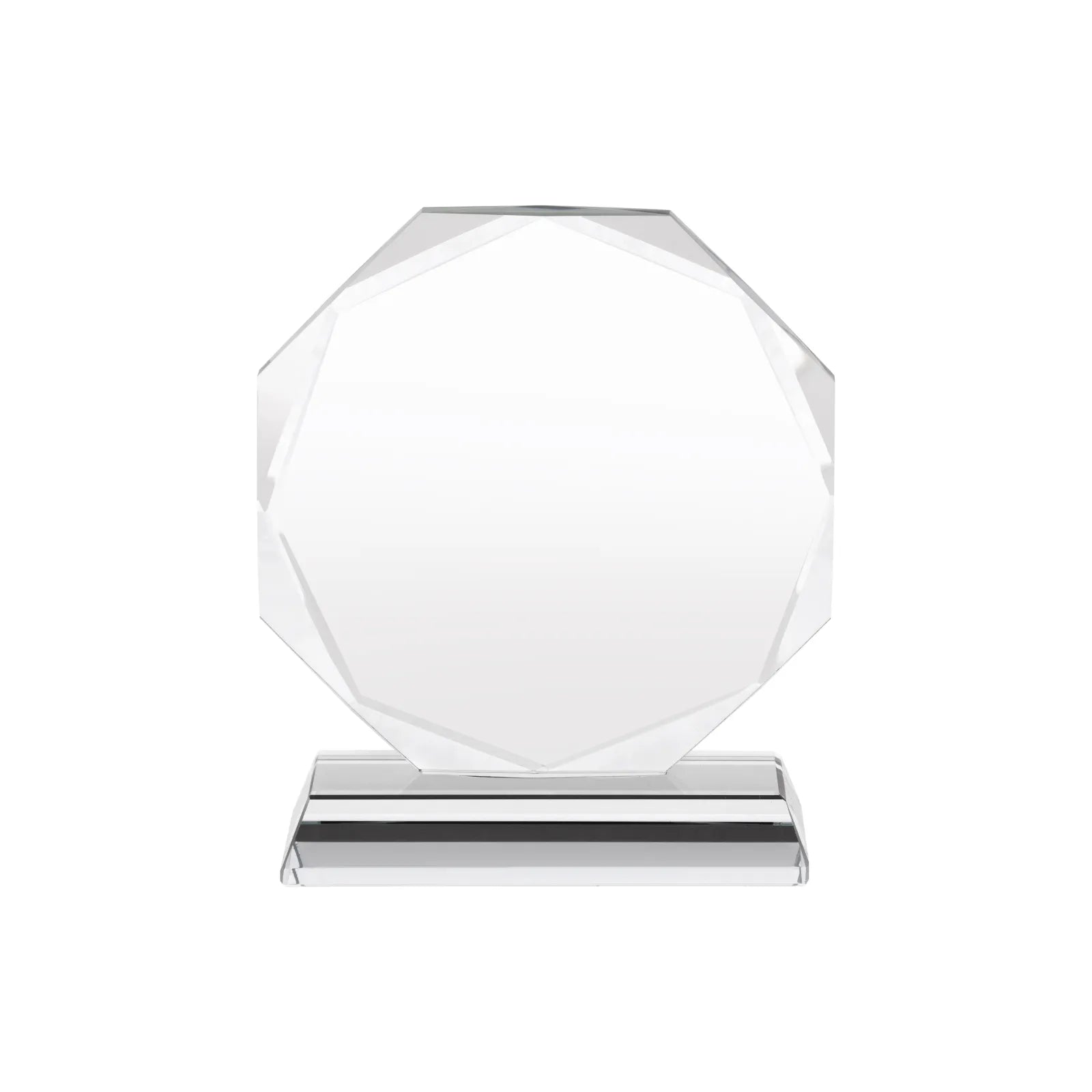 Octagonal ultra clear crystal trophy 01