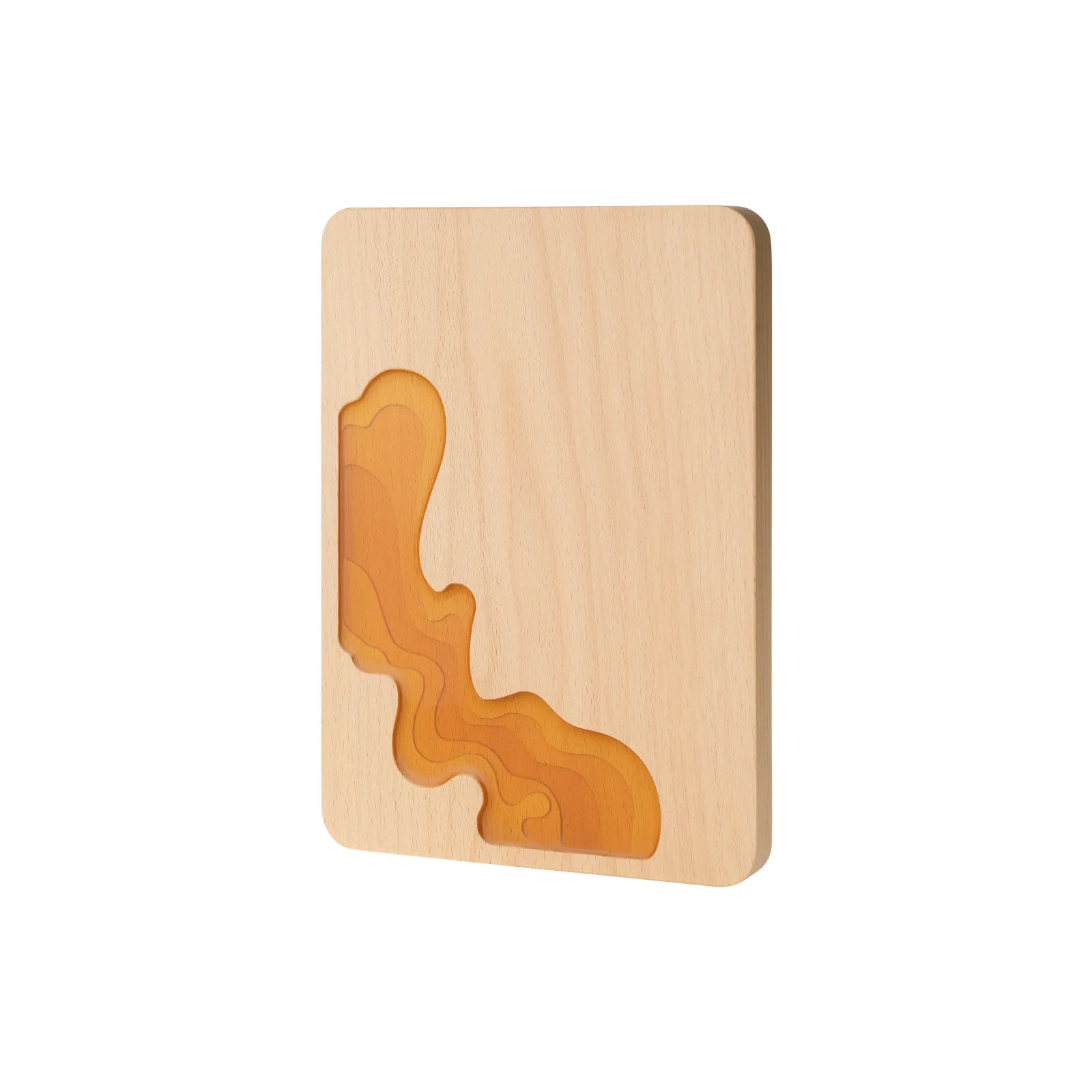 Orange layered wooden award plaque 01