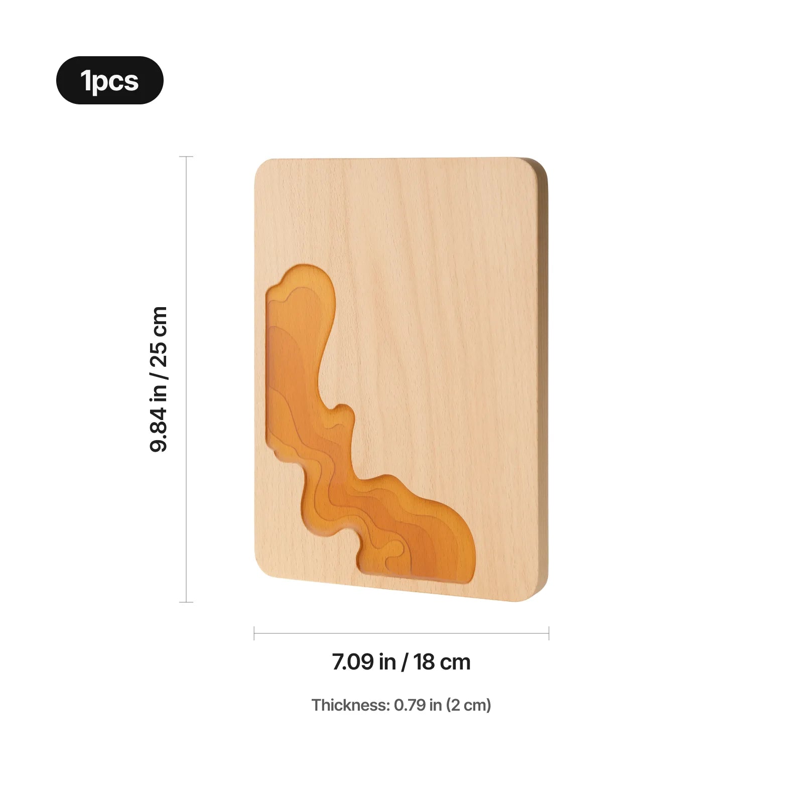 Orange layered wooden award plaque 03