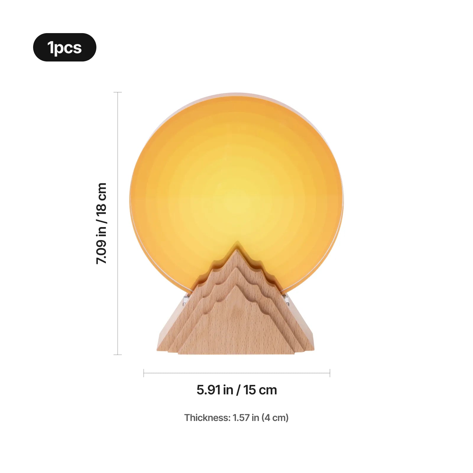 Orange round crystal trophy with beechwood base 0