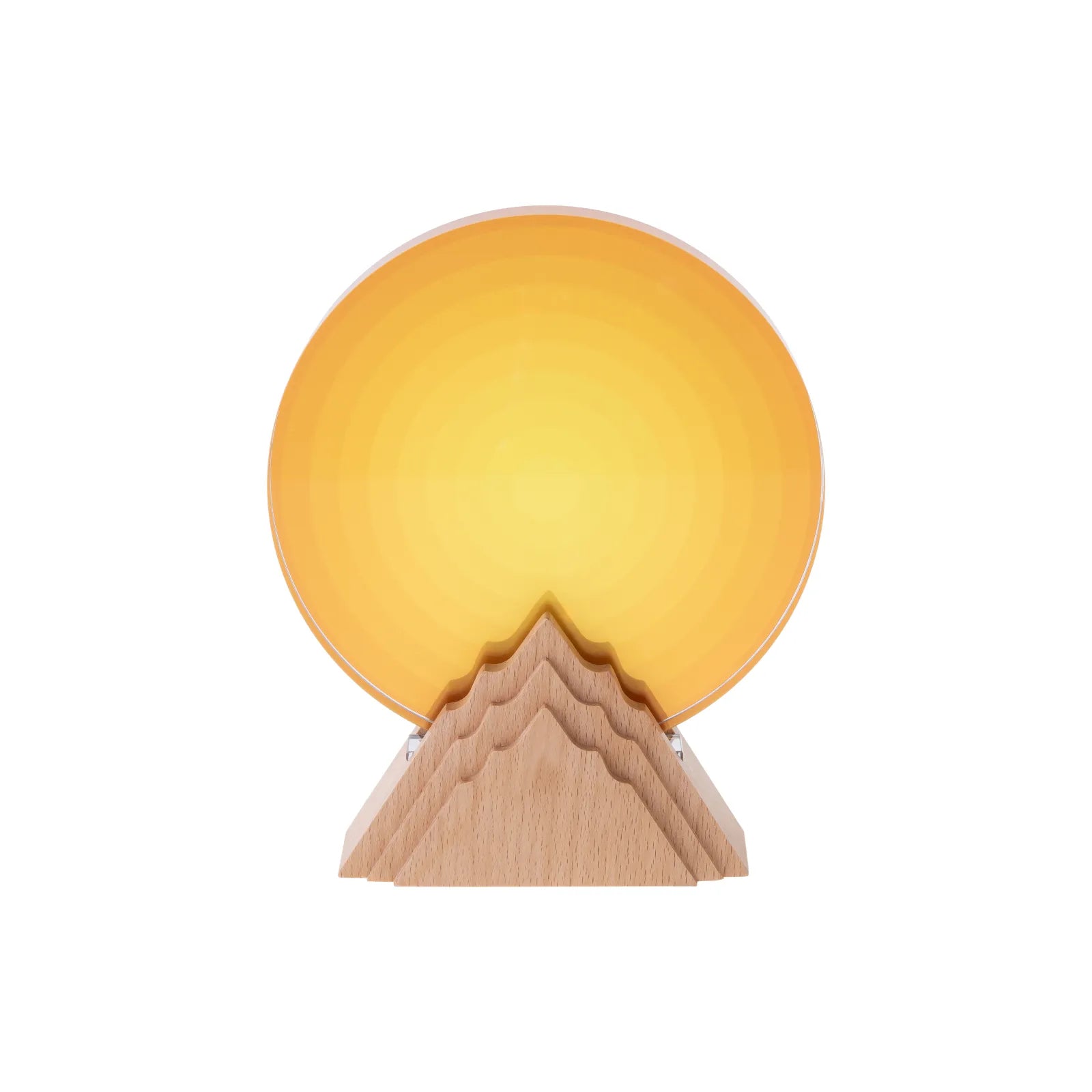 Orange round crystal trophy with beechwood base 01