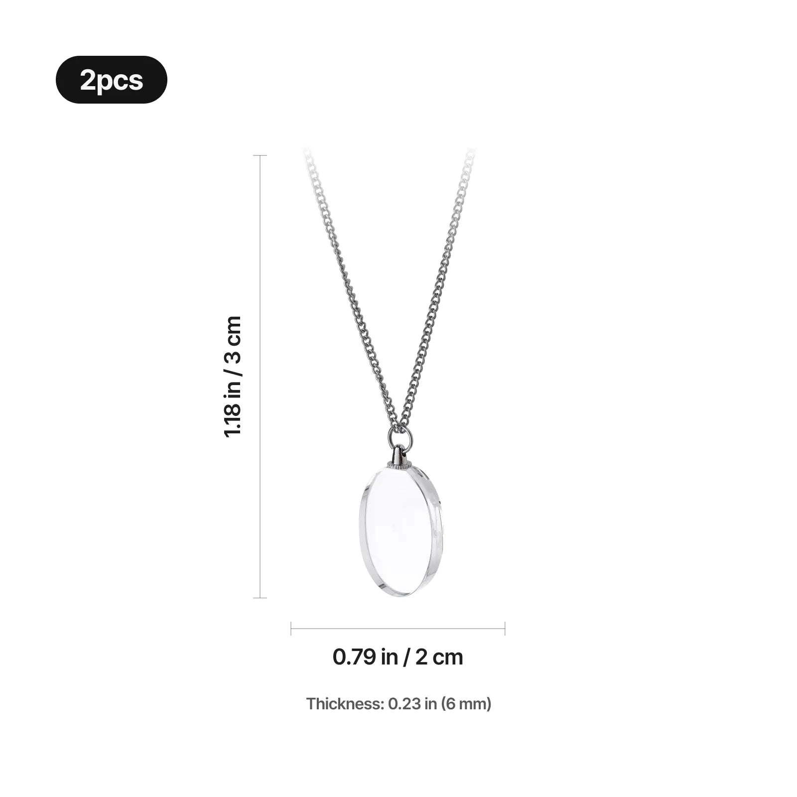 Oval k5 crystal necklace 2pcs 03