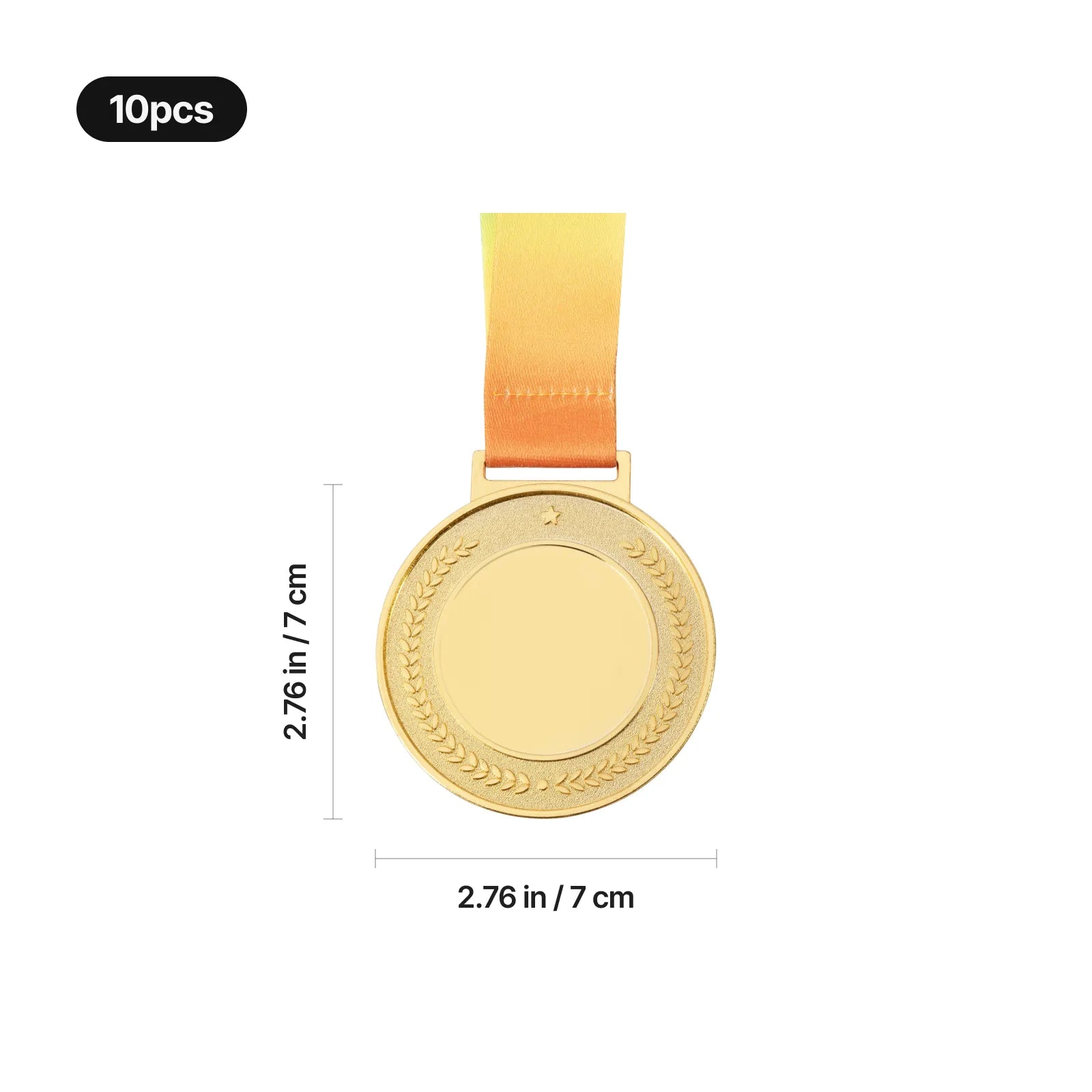 Patterned round metal medal 10pcs 02