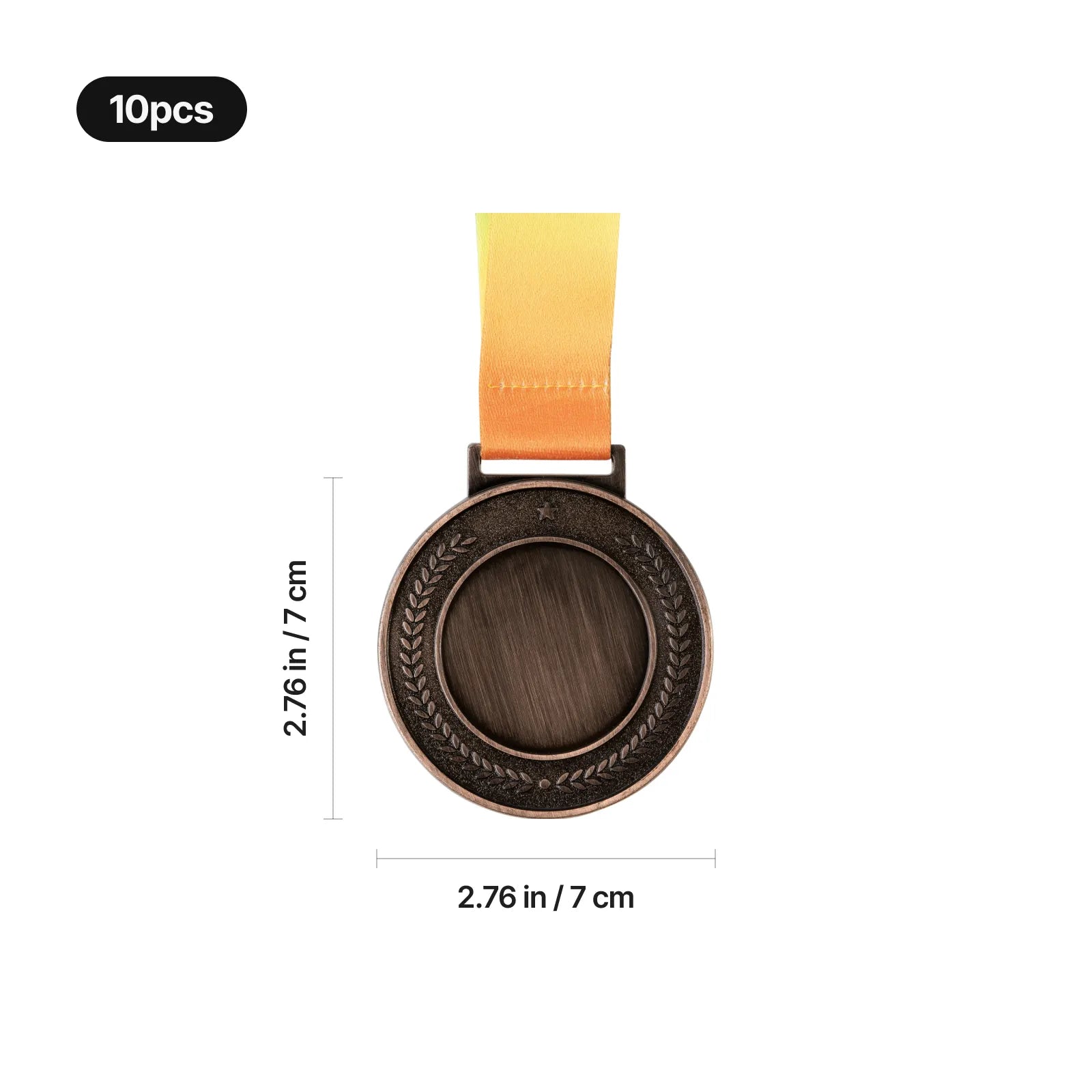 Patterned round metal medal 10pcs 04