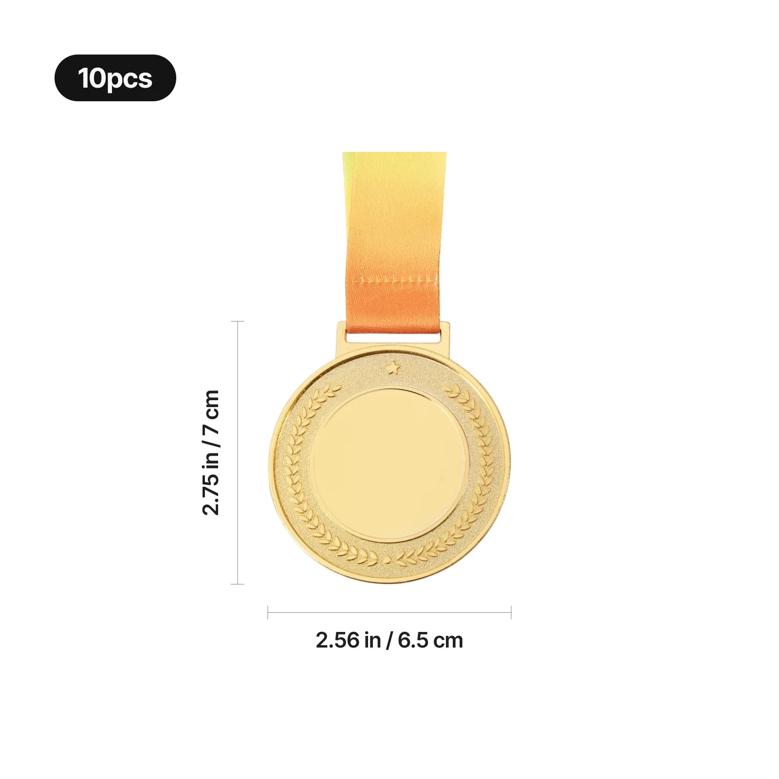 Patterned round metal medal 10pcs 11