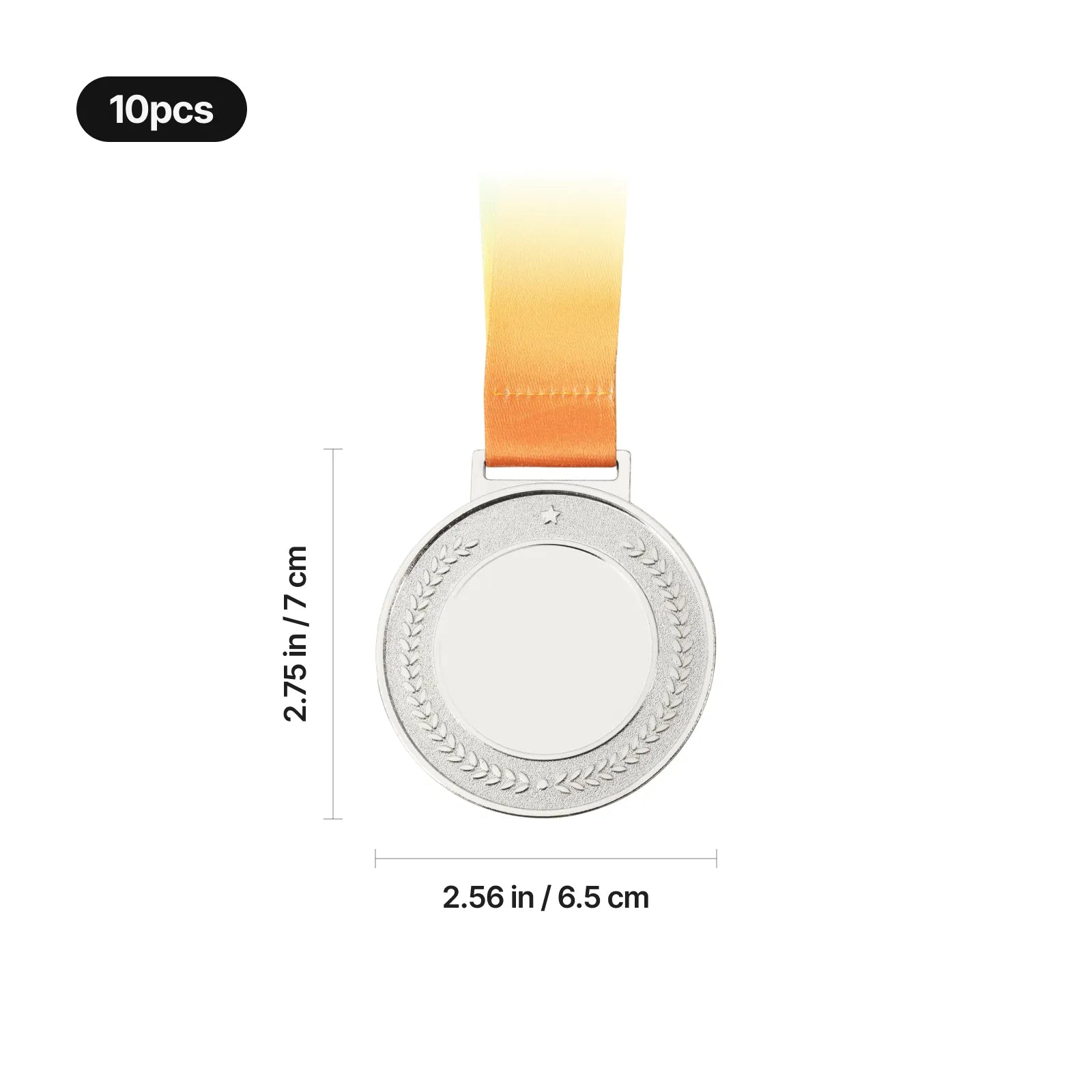 Patterned round metal medal 10pcs 12