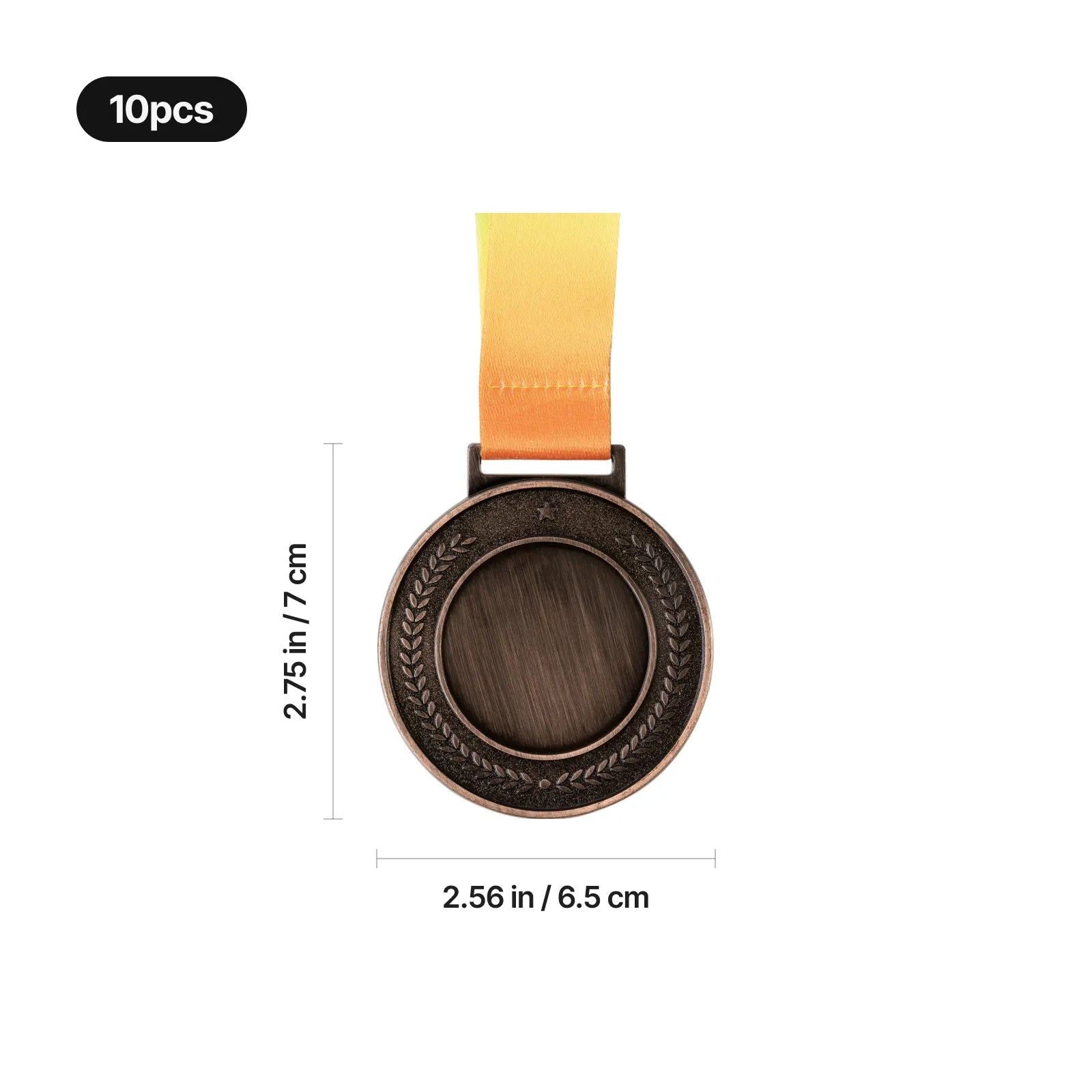 Patterned round metal medal 10pcs 13