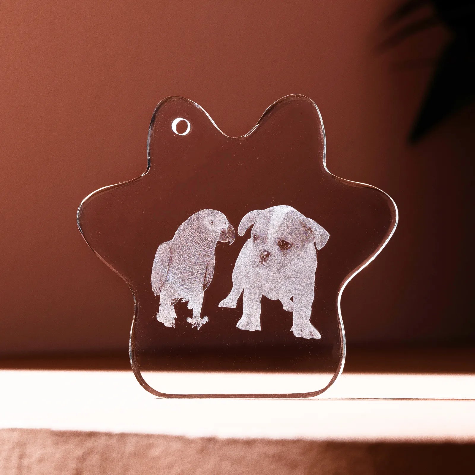 Paw shaped k5 crystal ornament 3pcs 03