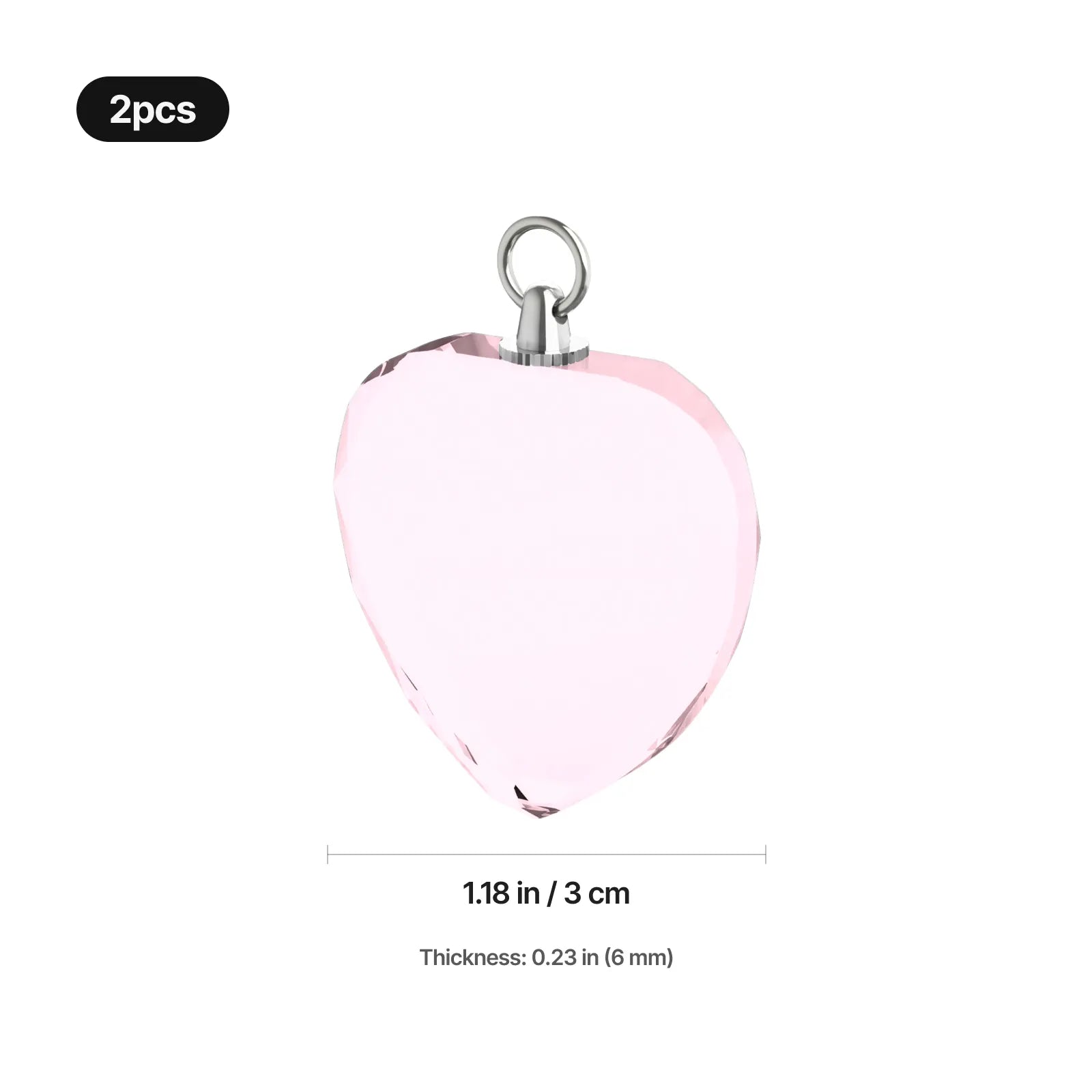Pink heart shape k5 crystal necklace 2pcs 03