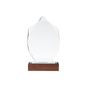 polygonal ultra-clear crystal trophy with black walnut base