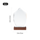 polygonal ultra-clear crystal trophy with black walnut base