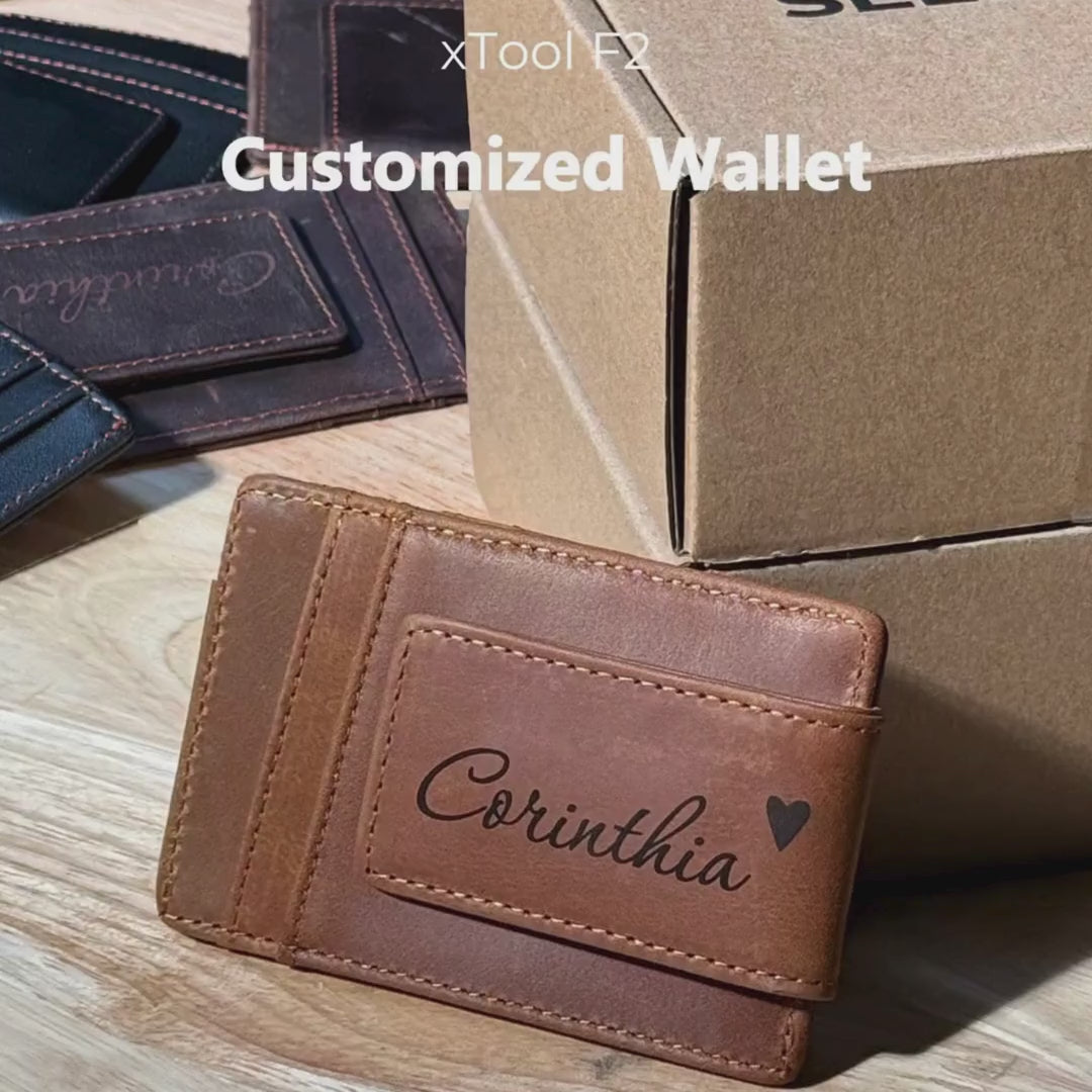 Leather Magnetic Money Clip Wallet | xTool Materials