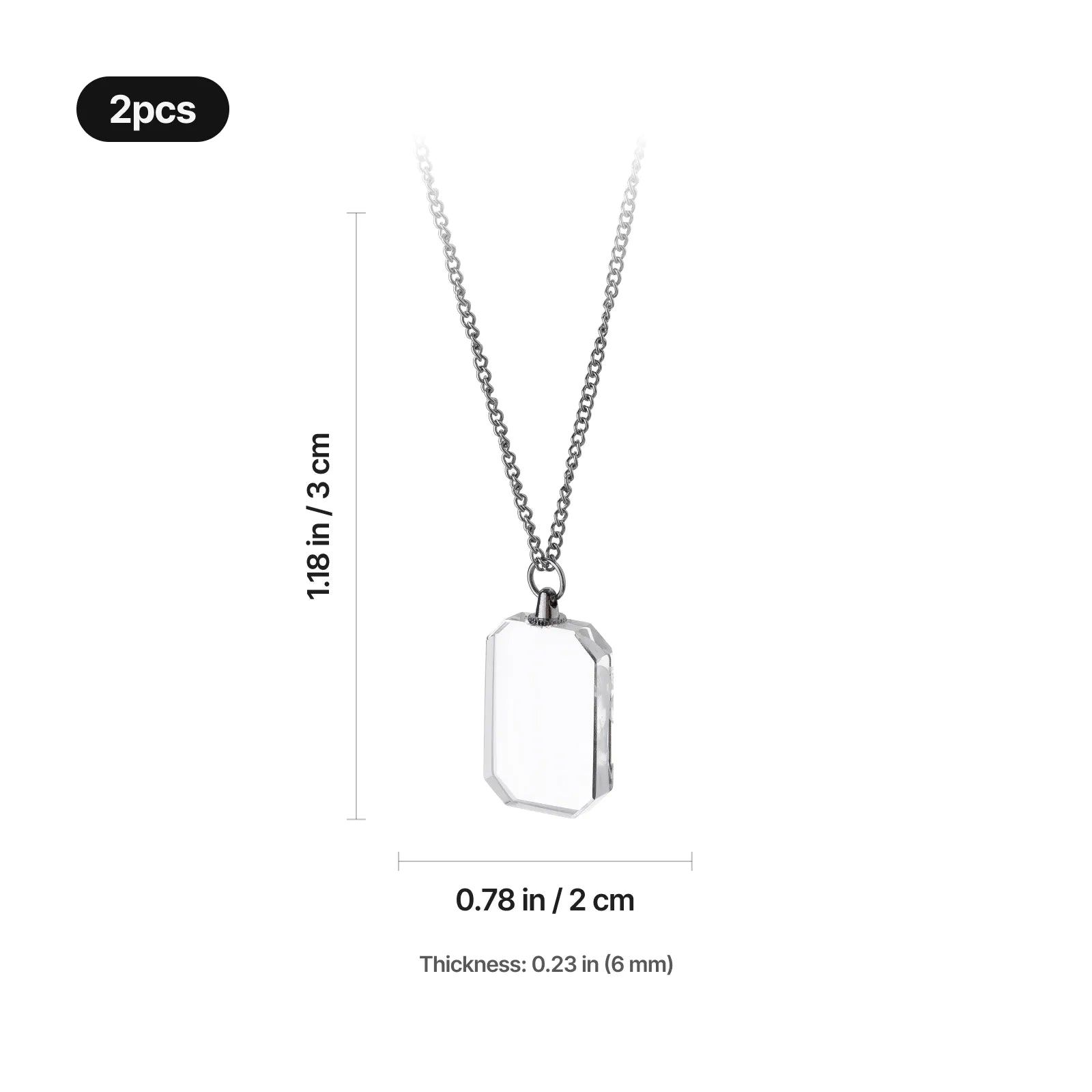 Rectangular k5 crystal necklace 03