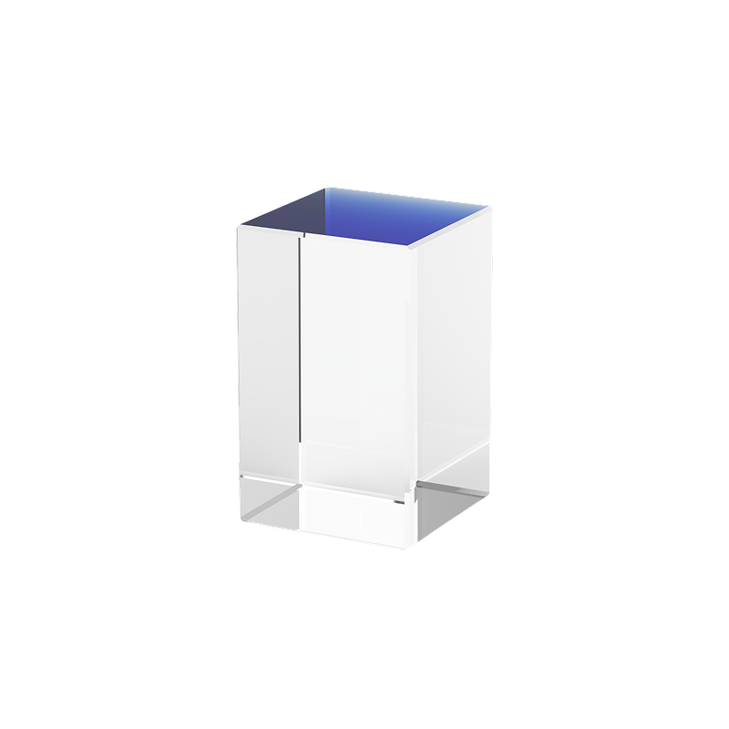 Rectangular k9 crystal with blue base 02
