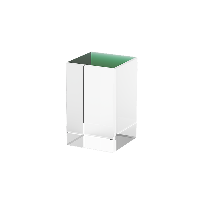Rectangular k9 crystal with green base 02