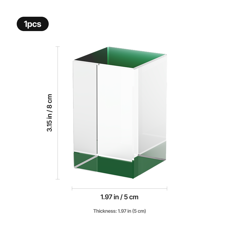 Rectangular k9 crystal with green base 04 d7b0801b 54da 4cd1 a3a7 a926b5fe9cb6