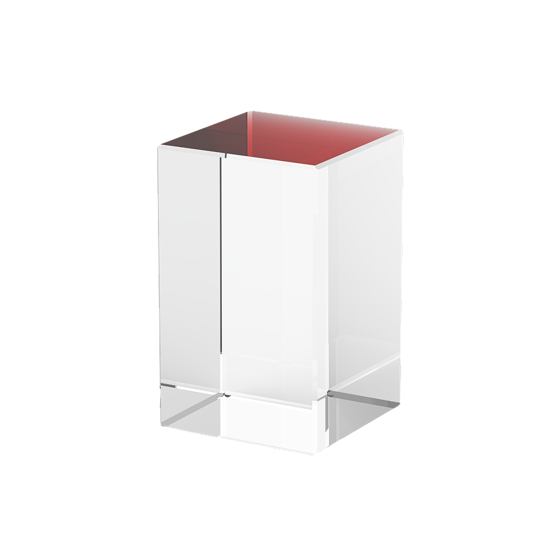 Rectangular k9 crystal with red base 02