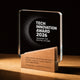 xTool Selected Rectangular K5 Crystal Trophy with Trapezoidal Beechwood Base