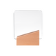 rectangular ultra clear-crystal trophy with trapezoidal beechwood base