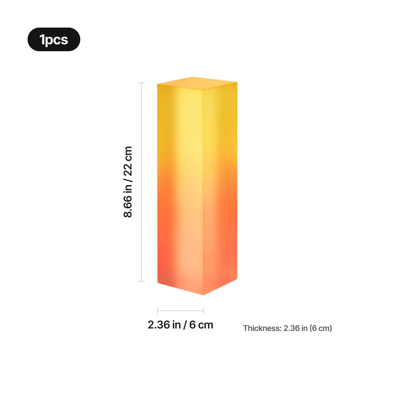 Red and yellow gradient frosted crystal trophy 02