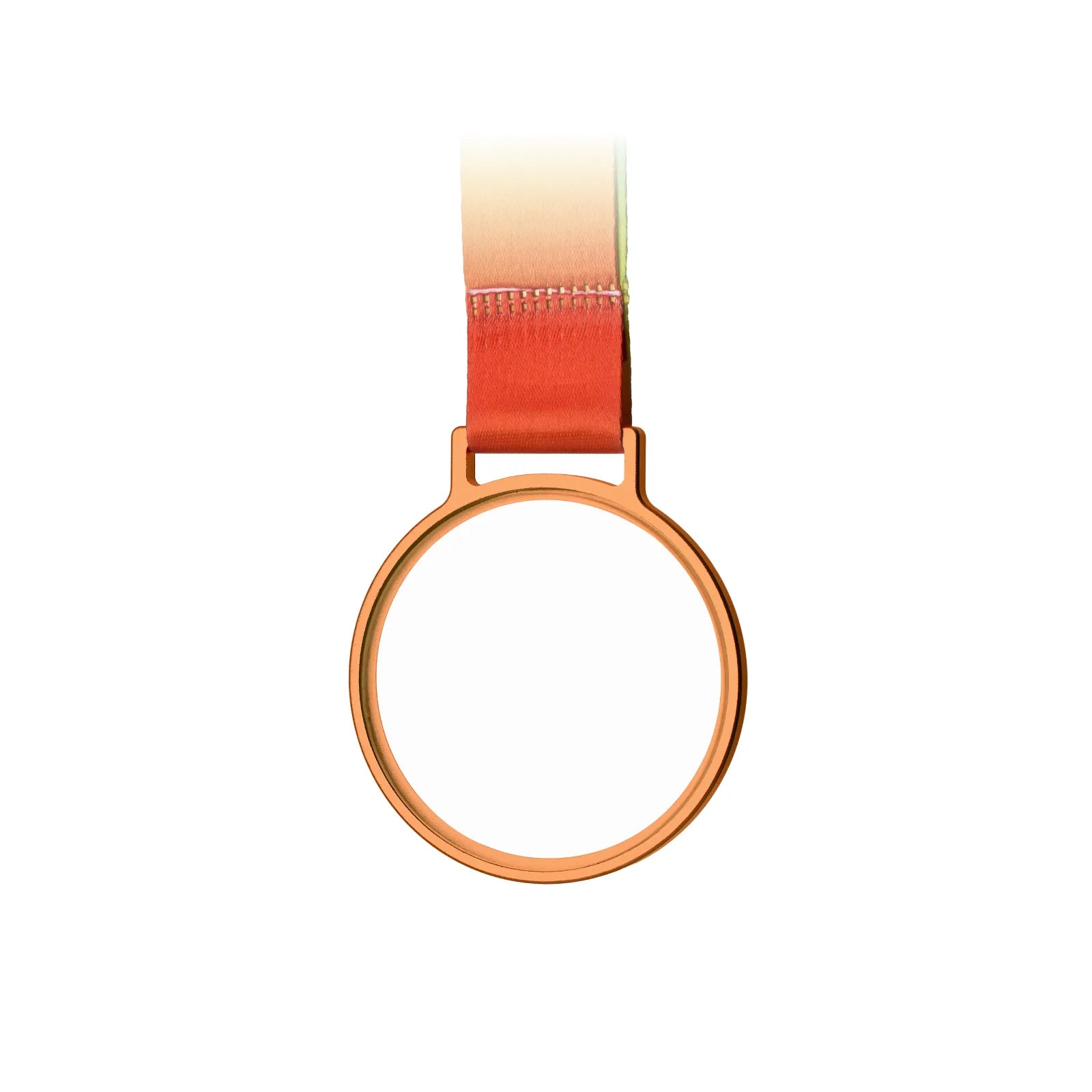 Round ultra clear crystal medal with copper frame 01
