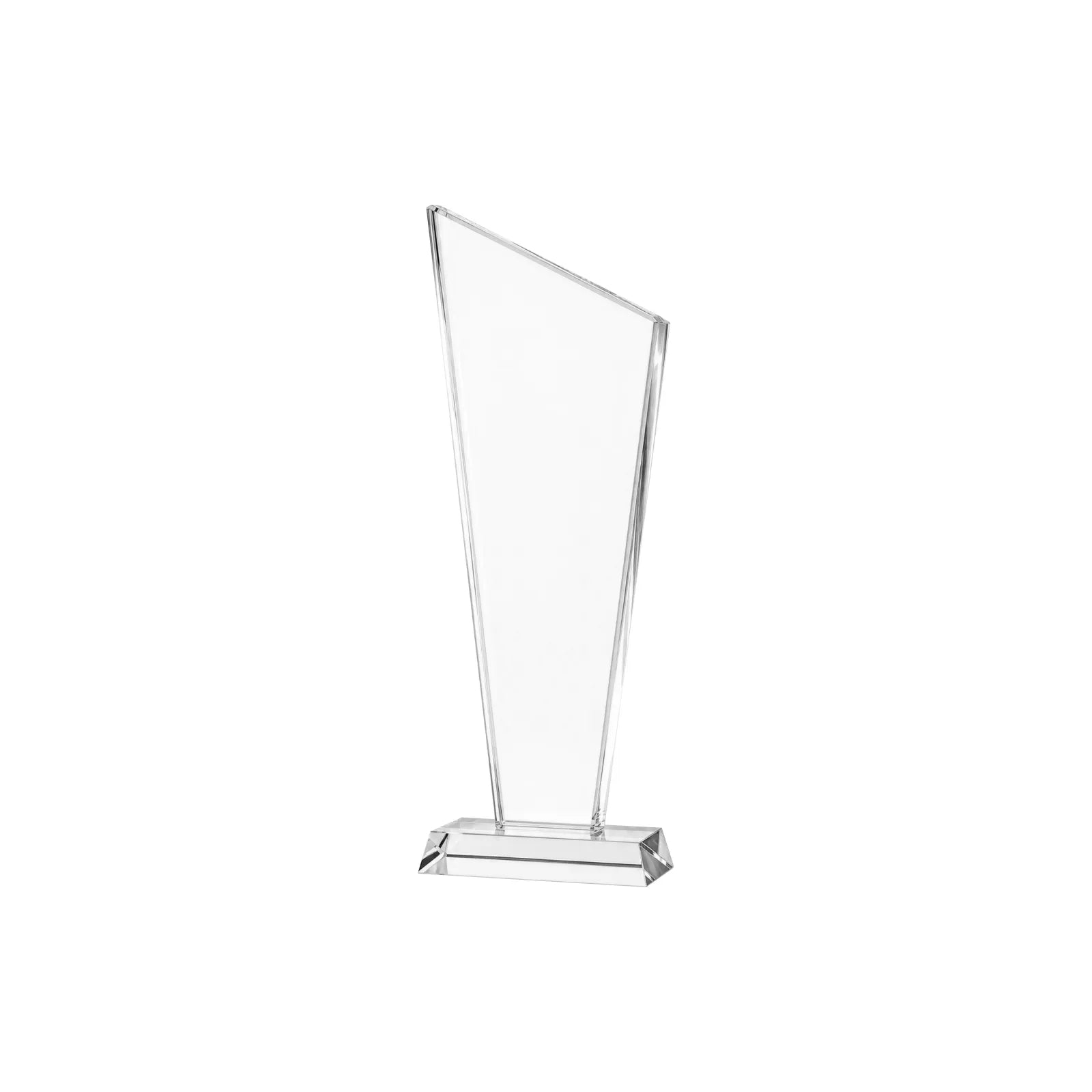 Slanted edge ultra clear crystal trophy 01