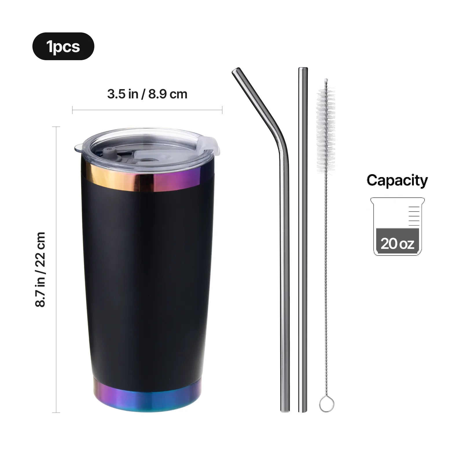 Stainless steel coffee tumbler 20oz 16
