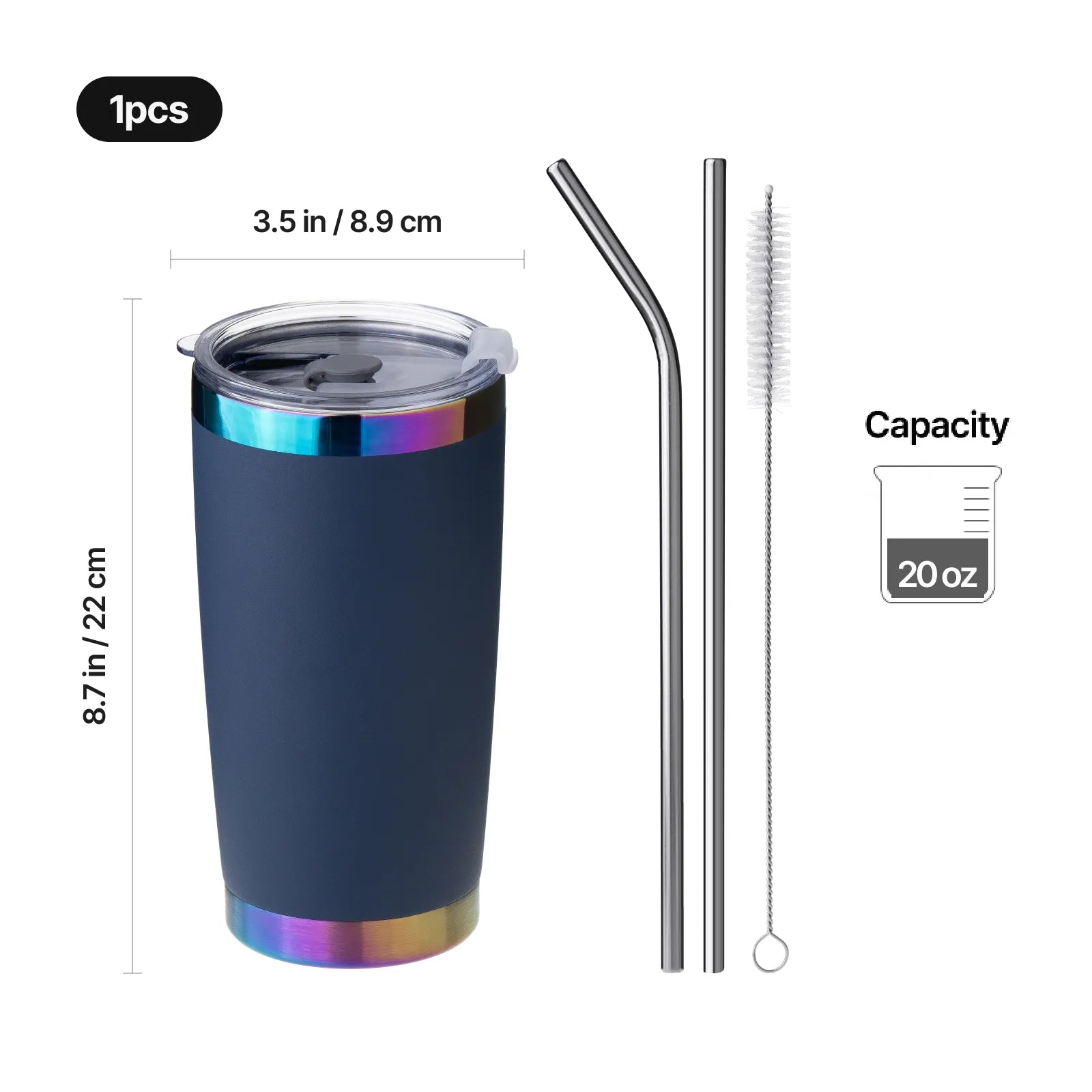 Stainless steel coffee tumbler 20oz 18