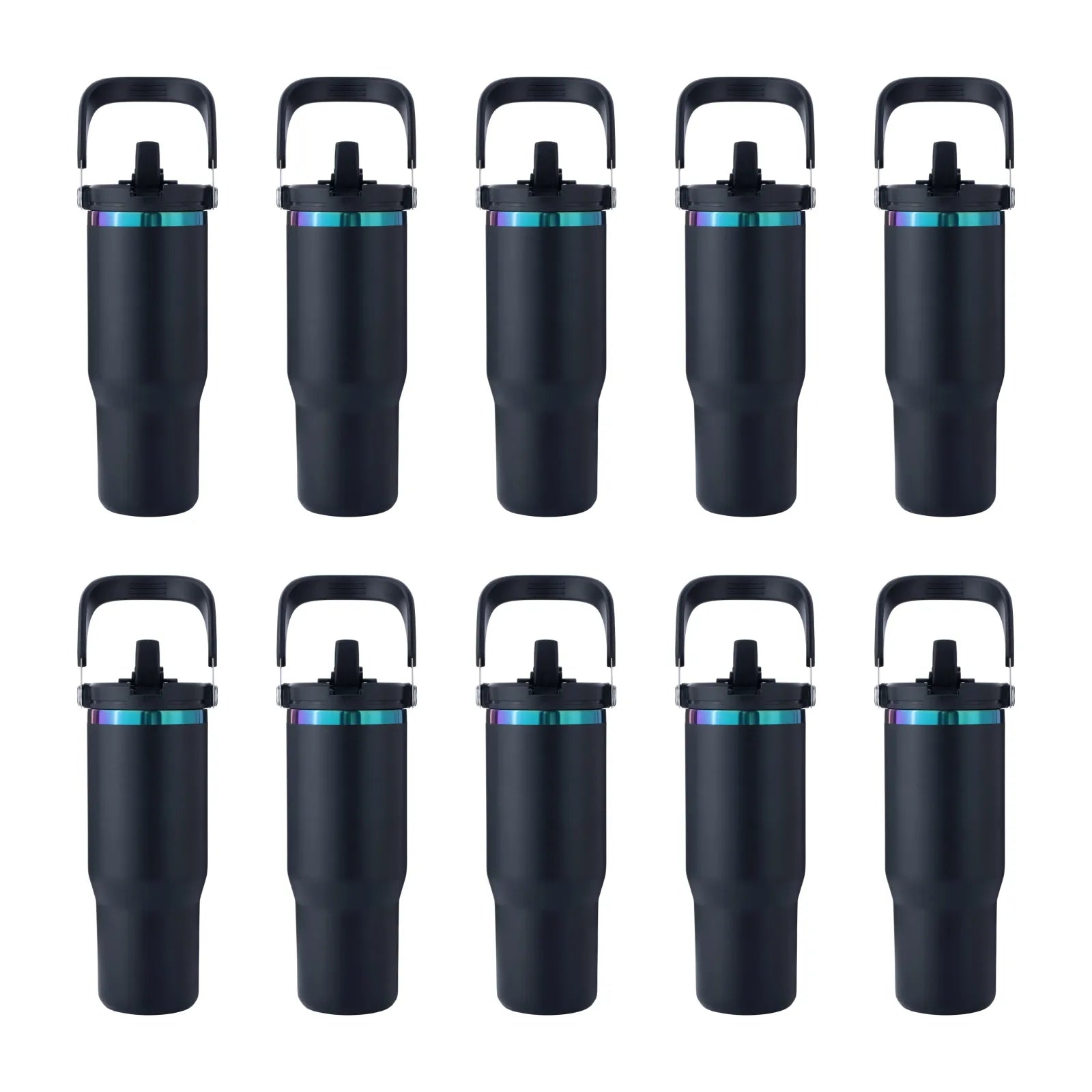 Stainless steel tumbler with handle and straw 30oz 11